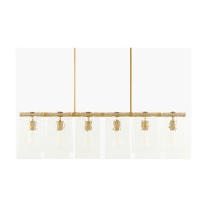   Modern European furniture - 6-Light Clear Glass Linear Chandelier - www.oroa.com | Oroa.com