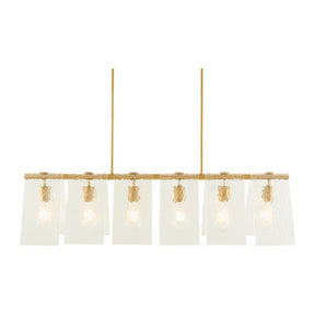 Modern European furniture - 6-Light Clear Glass Linear Chandelier - www.oroa.com