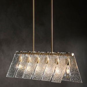  Modern European furniture - 6-Light Clear Glass Linear Chandelier - www.oroa.com | Oroa.com