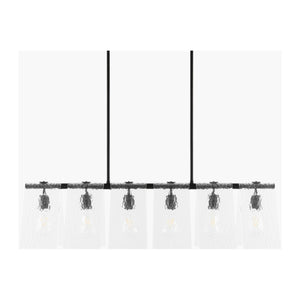   Modern European furniture - 6-Light Clear Glass Linear Chandelier - www.oroa.com | Oroa.com