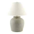 Modern European furniture - Linen Shade Cement Table Lamp - www.oroa.com