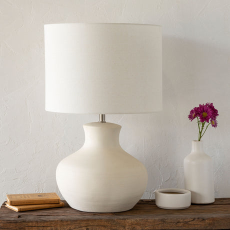   Glazed Cream Ceramic Table Lamp | Oroa.com