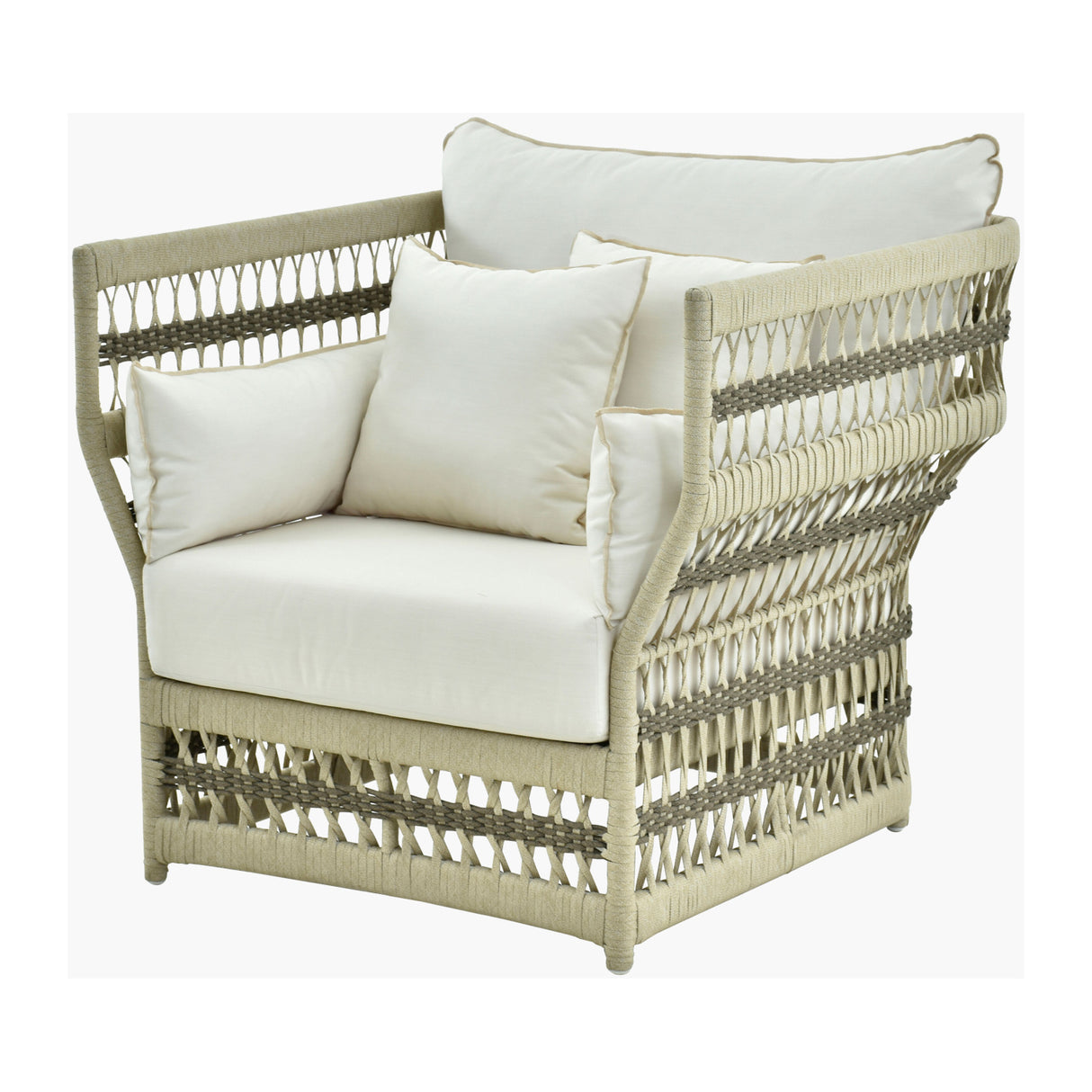   Cream Aluminum Outdoor Accent Chair | Oroa.com