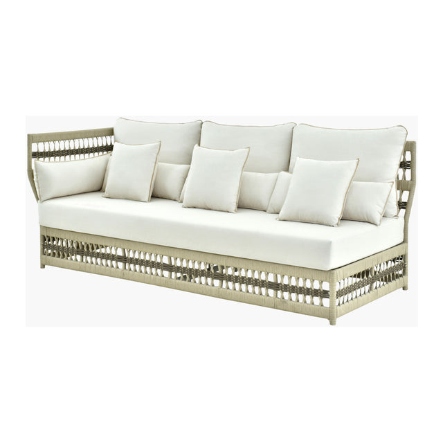 Modern European furniture - Cream Aluminum Outdoor Left-Armed Sofa - www.oroa.com