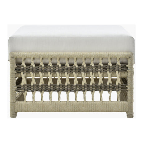 Modern European furniture - Cream Aluminum Outdoor Ottoman - www.oroa.com