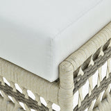 Modern European furniture - Cream Aluminum Outdoor Ottoman - www.oroa.com