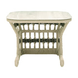 Modern European furniture - Cream Aluminum Outdoor End Table - www.oroa.com