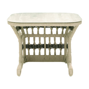   Modern European furniture - Cream Aluminum Outdoor End Table - www.oroa.com | Oroa.com