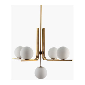   Modern European furniture - 5-Light White Glass Orbs Chandelier - www.oroa.com | Oroa.com