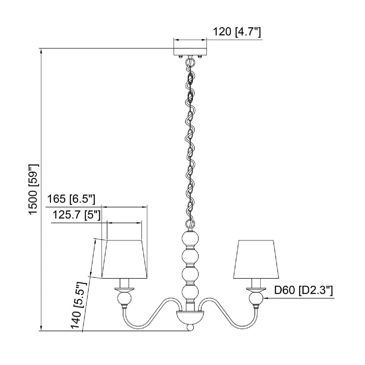   3-Light Linen Classic Chandelier | Oroa.com