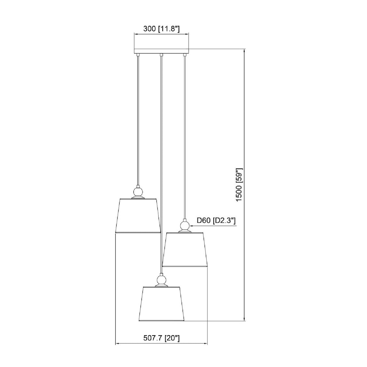   3-Light Linen Chandelier | Oroa.com