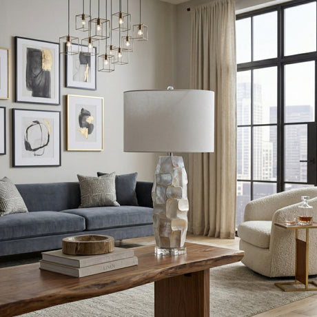   Modern European furniture - Cream Inlaid Shell Table Lamp - www.oroa.com | Oroa.com