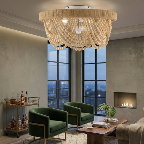   Modern European furniture - Wooden Beads Cascade Chandelier - www.oroa.com | Oroa.com