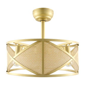 Modern European furniture - Gold Framed Rattan Chandelier - www.oroa.com