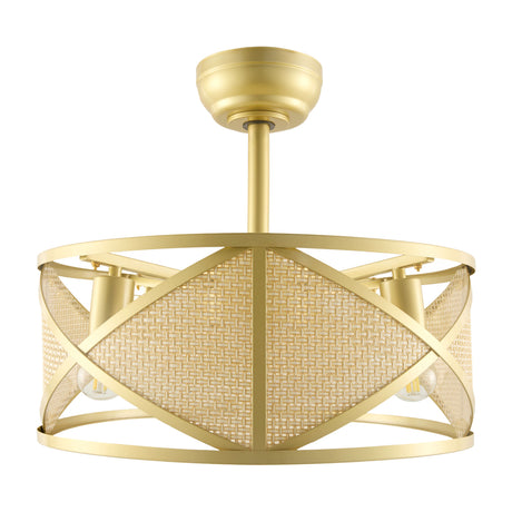   Modern European furniture - Gold Framed Rattan Chandelier - www.oroa.com | Oroa.com