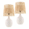 Modern European furniture - Woven Seagrass Ceramic Table Lamp (Set of 2) - www.oroa.com