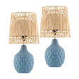 Modern European furniture - Woven Seagrass Ceramic Table Lamp (Set of 2) - www.oroa.com