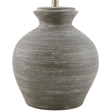 Modern European furniture - Gray Ceramic Linen Table Lamp - www.oroa.com