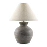 Modern European furniture - Gray Ceramic Linen Table Lamp - www.oroa.com