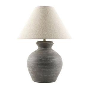   Modern European furniture - Gray Ceramic Linen Table Lamp - www.oroa.com | Oroa.com