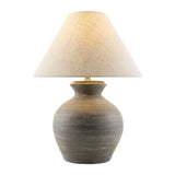 Modern European furniture - Gray Ceramic Linen Table Lamp - www.oroa.com