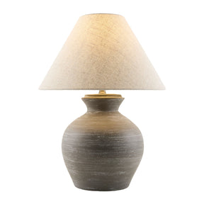 Modern European furniture - Gray Ceramic Linen Table Lamp - www.oroa.com
