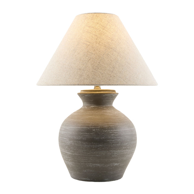 Modern European furniture - Gray Ceramic Linen Table Lamp - www.oroa.com
