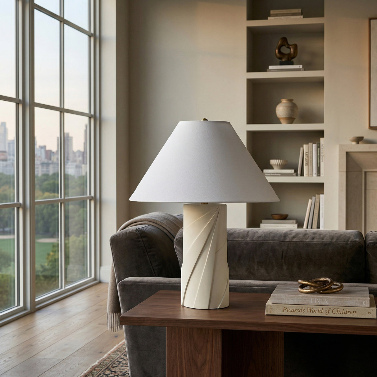   Modern European furniture - White Concrete Cotton Table Lamp - www.oroa.com | Oroa.com