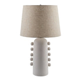 Modern European furniture - Linen Glazed Ceramic Table Lamp - www.oroa.com