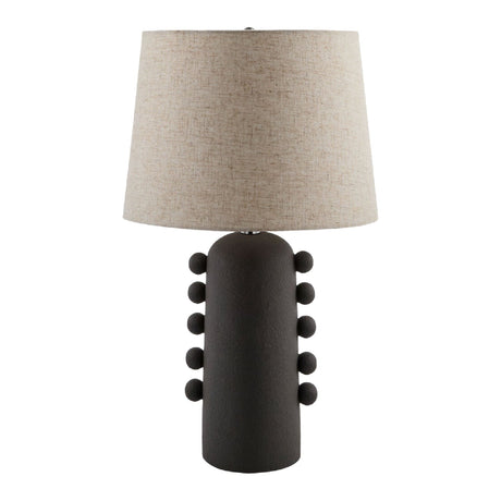 Modern European furniture - Linen Glazed Ceramic Table Lamp - www.oroa.com