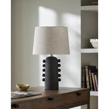 Modern European furniture - Linen Glazed Ceramic Table Lamp - www.oroa.com