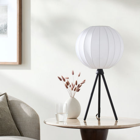   Modern European furniture - White Cotton Tripod Table Lamp - www.oroa.com | Oroa.com