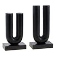 Modern European furniture - Black U-Shaped Sculpture Set (2) - www.oroa.com
