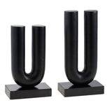 Modern European furniture - Black U-Shaped Sculpture Set (2) - www.oroa.com