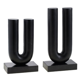 Modern European furniture - Black U-Shaped Sculpture Set (2) - www.oroa.com