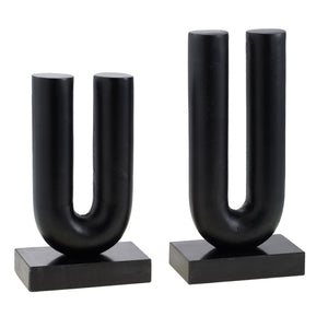   Modern European furniture - Black U-Shaped Sculpture Set (2) - www.oroa.com | Oroa.com