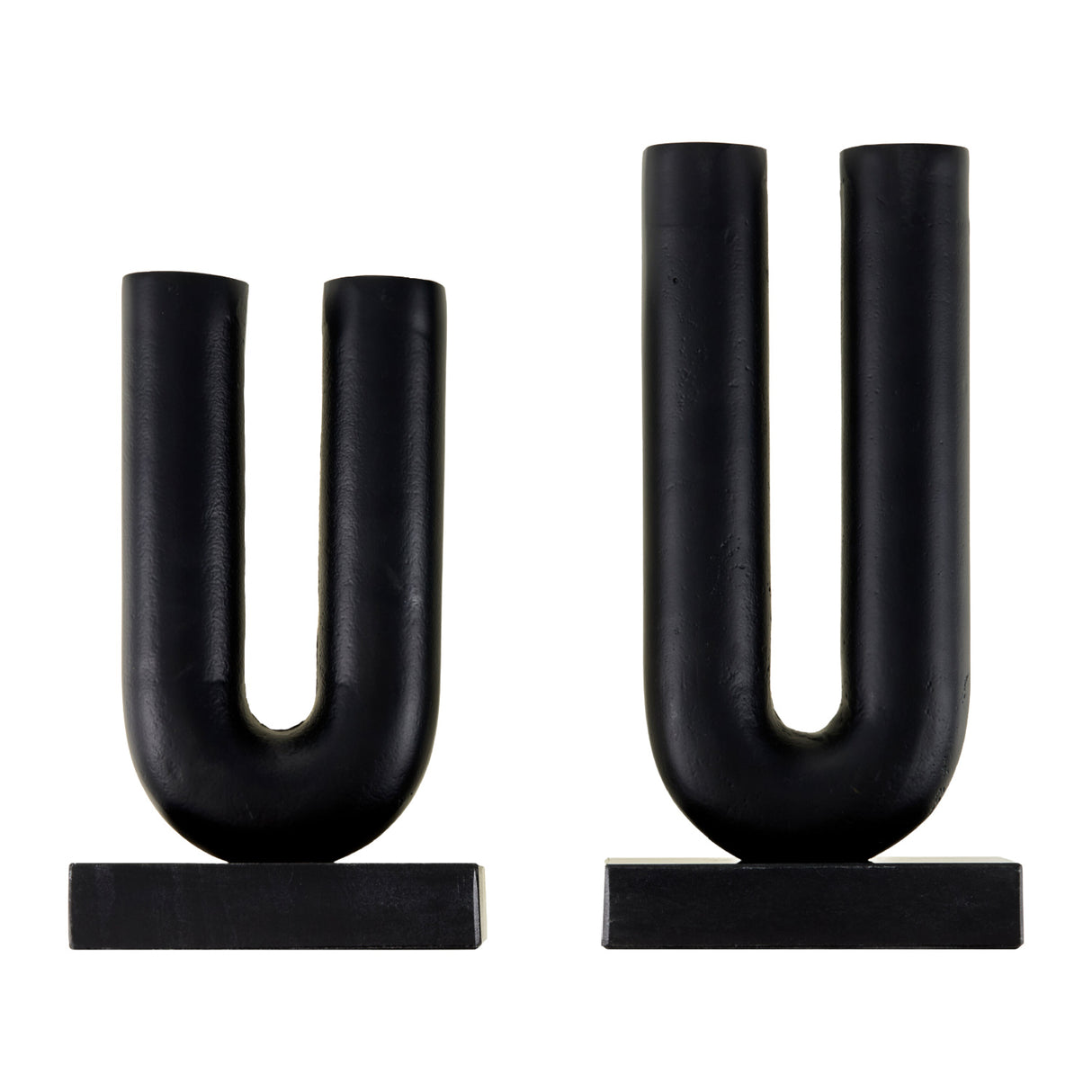   Modern European furniture - Black U-Shaped Sculpture Set (2) - www.oroa.com | Oroa.com
