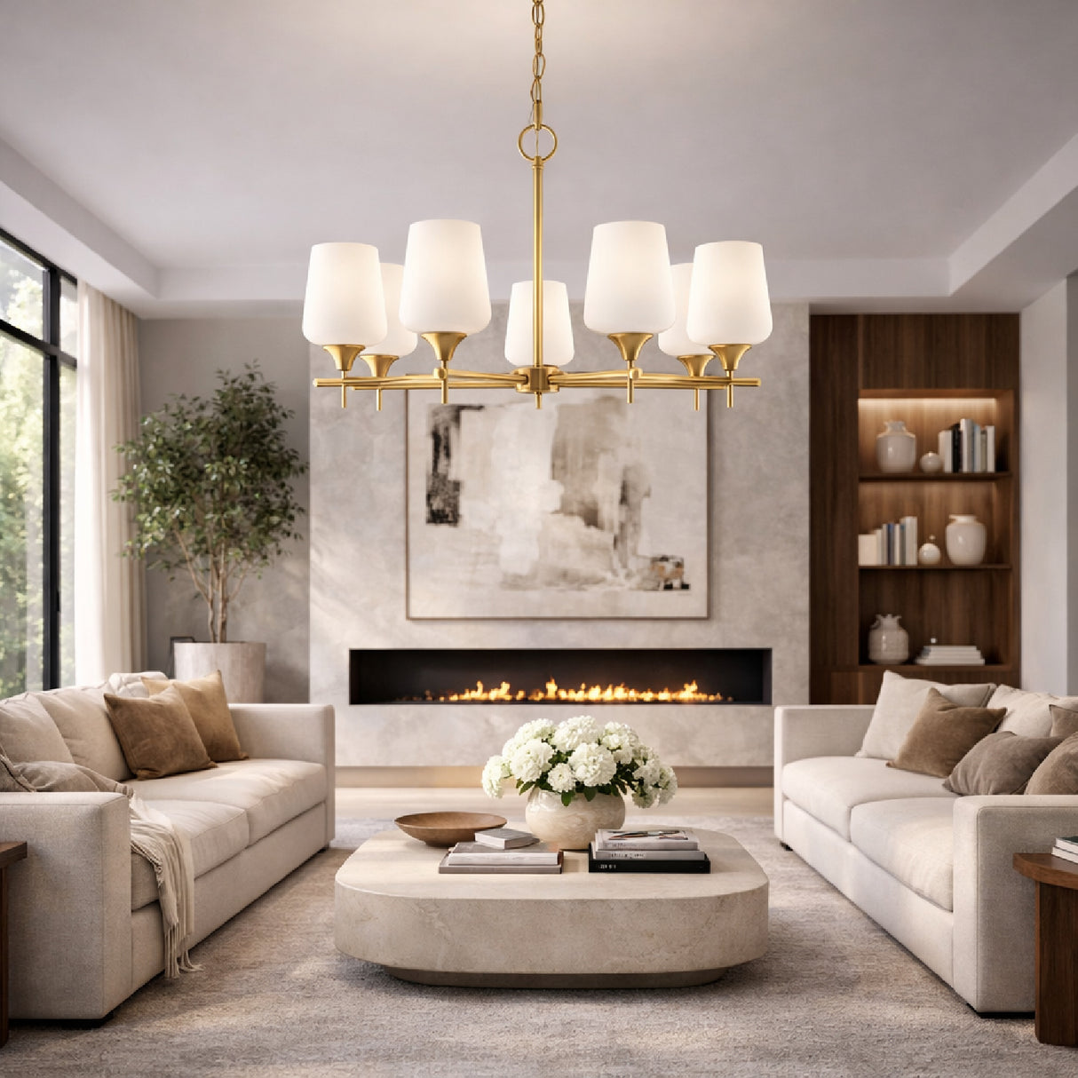   5-Light Glass Chandelier | Oroa.com