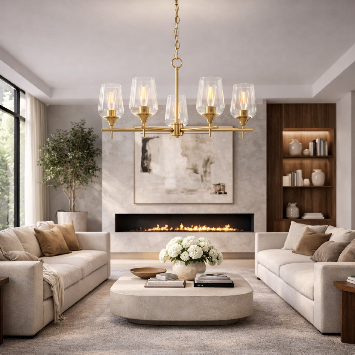   5-Light Glass Chandelier | Oroa.com