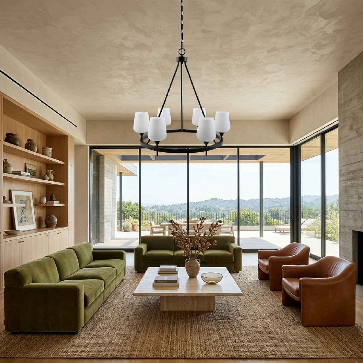   Modern European furniture - Iron Ring Glass Chandelier - www.oroa.com | Oroa.com