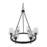 Modern European furniture - Iron Ring Glass Chandelier - www.oroa.com