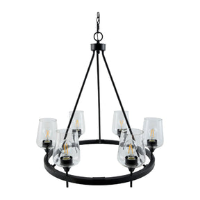 Modern European furniture - Iron Ring Glass Chandelier - www.oroa.com