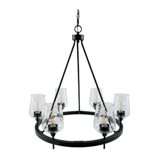 Modern European furniture - Iron Ring Glass Chandelier - www.oroa.com