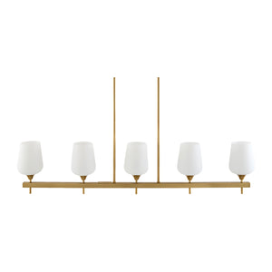   Glass 5-Light Linear Chandelier | Oroa.com