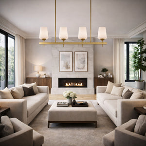   Glass 5-Light Linear Chandelier | Oroa.com