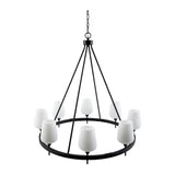 Modern European furniture - Iron Ring Glass Chandelier - www.oroa.com