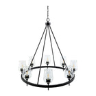 Modern European furniture - Iron Ring Glass Chandelier - www.oroa.com