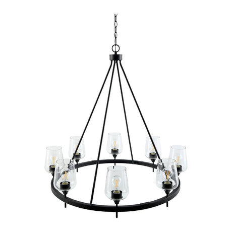 Modern European furniture - Iron Ring Glass Chandelier - www.oroa.com