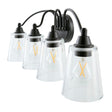 Modern European furniture - Clear Glass 4-Light Wall Lamp - www.oroa.com