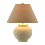 Modern European furniture - Ceramic Beige Linen Table Lamp - www.oroa.com